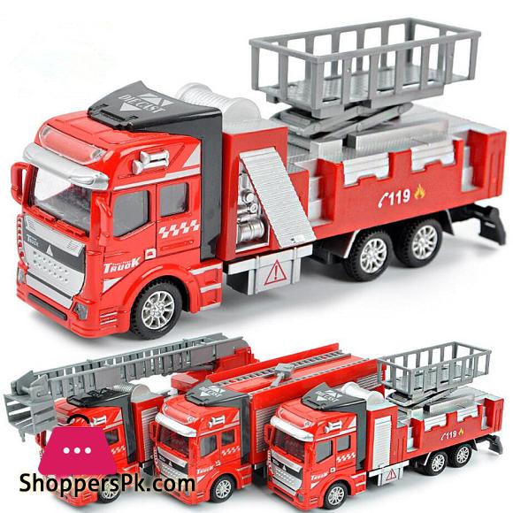 1:48 Pull Back Alloy Car Engineering Rubbish Truck Model Excavators Cement Concrete Fire Fighting Diecasts Vehicles Toy for Kids