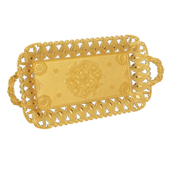Osena Ecem Serving Tray Rectangular 22cmX43cm Golden Turkey Made - 197-2-18