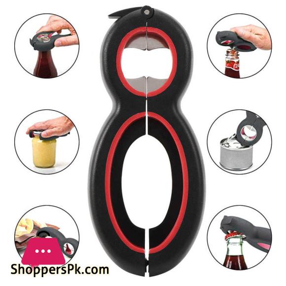 1Pc Multifunctinal Stainless Steel 6 in 1 Bottle Can Opener Corkscrew For Bar Restaurant Use Beer Wine Opener Bar Kitchen Tool