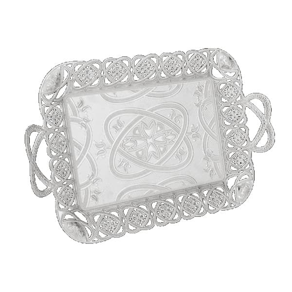 Osena Eksen Pewter Metal Rectangular Serving Tray 28cmX46cm Silver Turkey Made 208-6-11