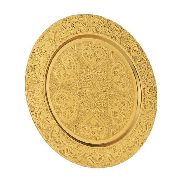 Osena Brass Metal Service Plate 6 Pieces Golden Turkey Made - 244-K-18