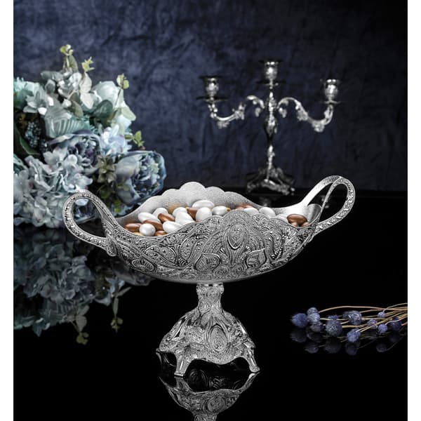 Osena Pewter Metal Fre-Stand Gondola Serving Bowl Silver Turkey Made - 251-KK-D-11