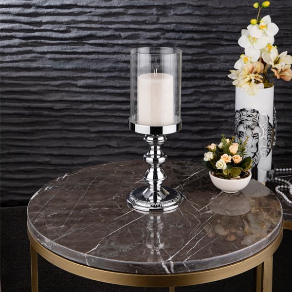 Osena Brass Luka Baton Candle Holder Turkey Made Silver - 279-K-2-C-01