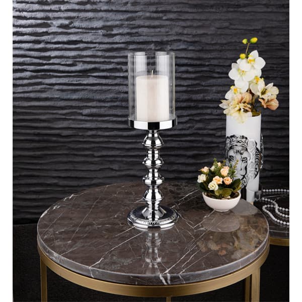 Osena Brass Luka Baton Candle Holder Turkey Made Silver - 279-K-3-C-01
