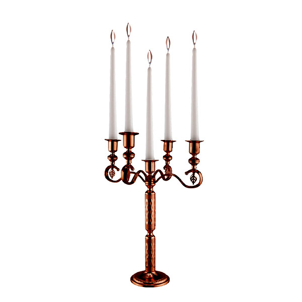 Osena Burma Pewter Metal 5 Arm Candlestick Candle Holder Turkey Made - 348-K-5-21