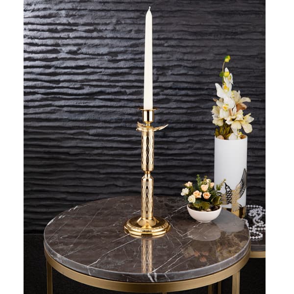 Osena Burma Pewter Metal Candlestick Candle Holder Golden Turkey Made - 348-K-1-18