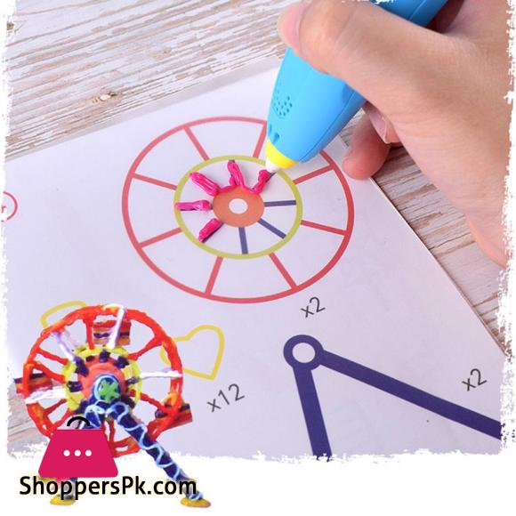 3D Pen Printer Drawing DIY Creative Printing Best for Kids Low Temperature Charging Wireless