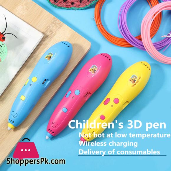 3D Pen Printer Drawing DIY Creative Printing Best for Kids Low Temperature Charging Wireless