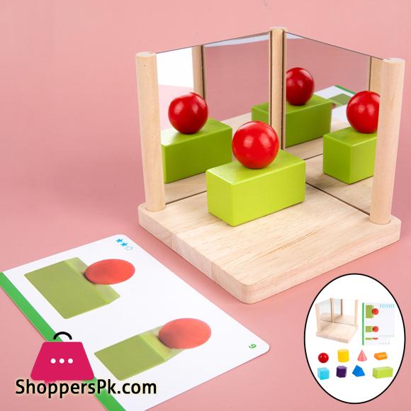 8x Mirror Blocks Mirror Frame Puzzle Preschool Early Educational Learning Development Sorter Interactive Motor Skill Toys|Wooden Blocks