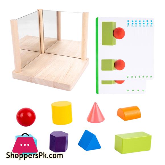 8x Mirror Blocks Mirror Frame Puzzle Preschool Early Educational Learning Development Sorter Interactive Motor Skill Toys|Wooden Blocks