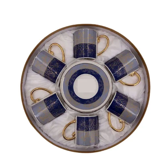ANGELA Classic Ceramic Tea Cup and Saucer Set of 6 - MG194