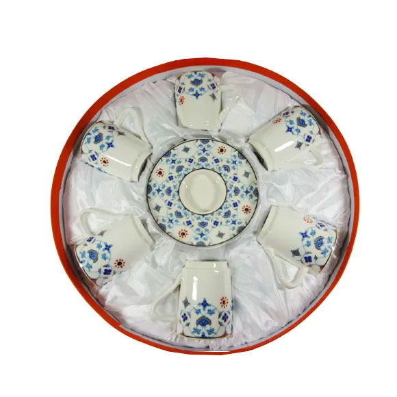 ANGELA Royal Ceramic Tea Cup and Saucer Set of 6 - MG21