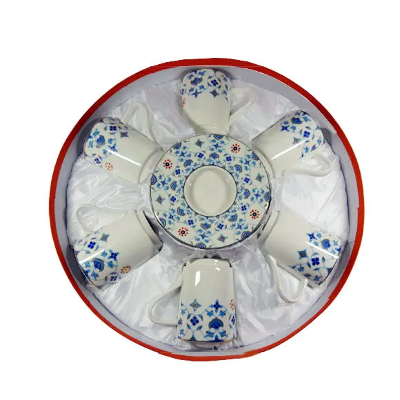 ANGELA Royal Classic Ceramic Tea Cup and Saucer Set of 6 - MG23