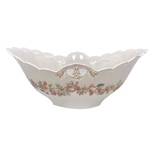 Angela Ceramic Oval Serving Bowl Flower - BRD199