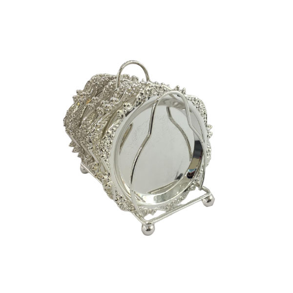 Orchid Silver Plated Tea Coaster Silver 6 Pcs - CD5319