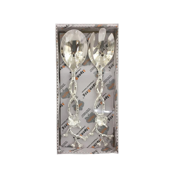 Orchid Silver Plated 2 Pcs Golden Salad Serving Spoon - CD5985