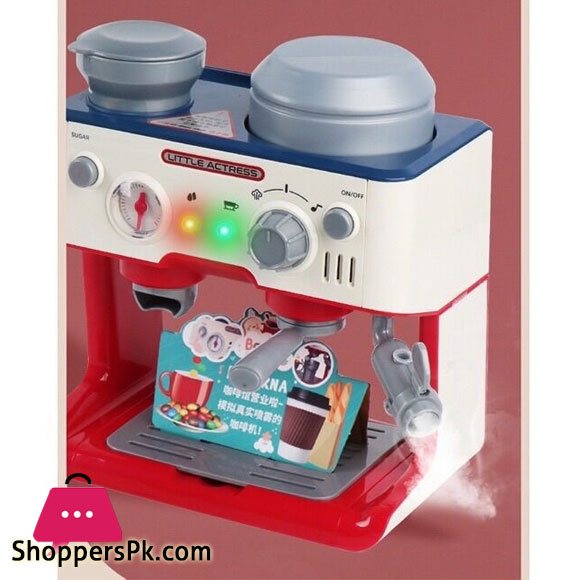 Chubbys Coffee Maker Bakery Play Set Simulation Misting Spray + Light + Sound Learning Kid Toy Gift