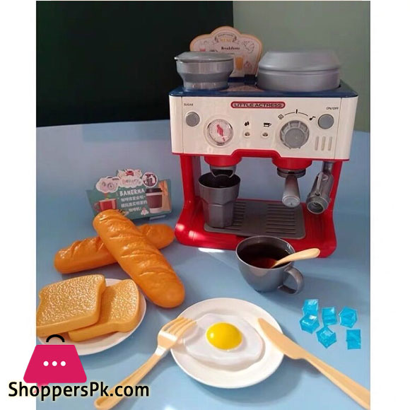 Chubbys Coffee Maker Bakery Play Set Simulation Misting Spray + Light + Sound Learning Kid Toy Gift