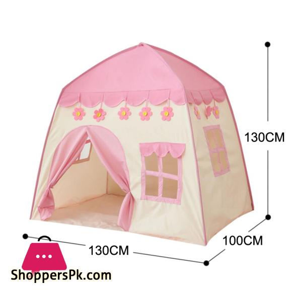 Folding Kids Tent Baby Play House Large Room Flowers Blossoming Tipi Indoor Outdoor Tent Best Birthday Gift Pink Big Teepee