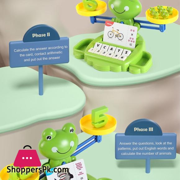 Frog Balance Math Toy Kids Learning Counting Educational Balance Scale Toy Interactive Math Counting Toy for Boys Girls Gift