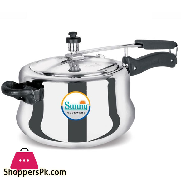 Indian Cooker Sunny Mega Silver Pressure Cooker 6.5 Liter