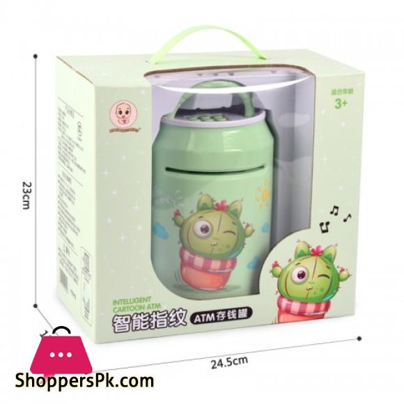 Intelligent Fingerprint ATM Unlock Bank Cartoon Password Coin Saving Smart Portable Music Automatic Roll Money Box