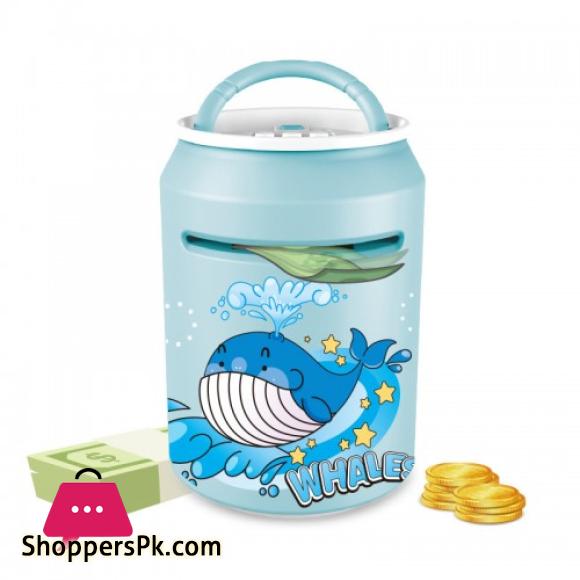 Intelligent Fingerprint ATM Unlock Bank Cartoon Password Coin Saving Smart Portable Music Automatic Roll Money Box