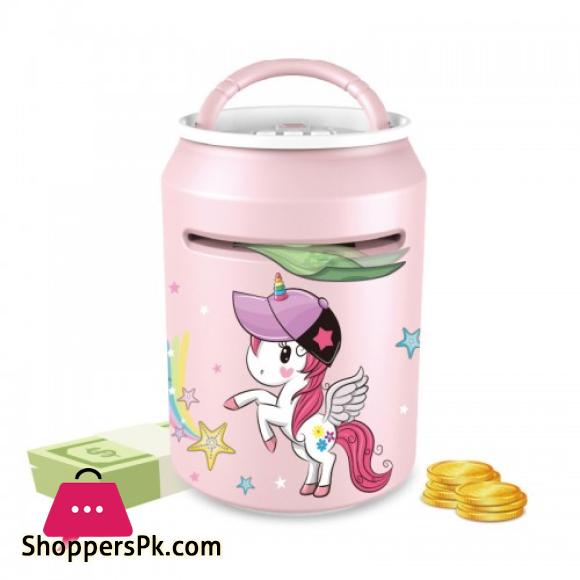 Intelligent Fingerprint ATM Unlock Bank Cartoon Password Coin Saving Smart Portable Music Automatic Roll Money Box