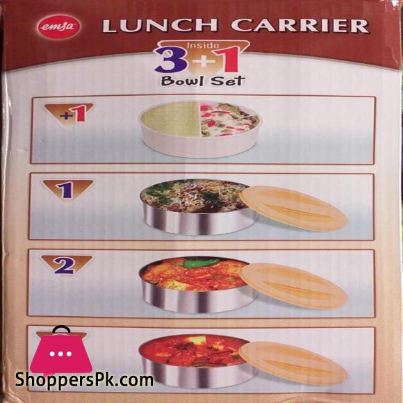 Lunch Carrier - Meal Box - Lunch Box - Food Container - Stainless Steel Bowl - For Picnic & Office use