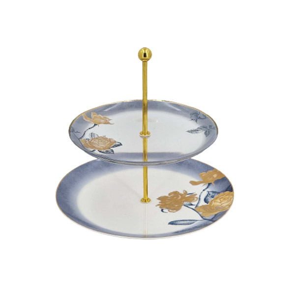 ANGELA 2 Tier Pastry Holder Flower 26x26 cm