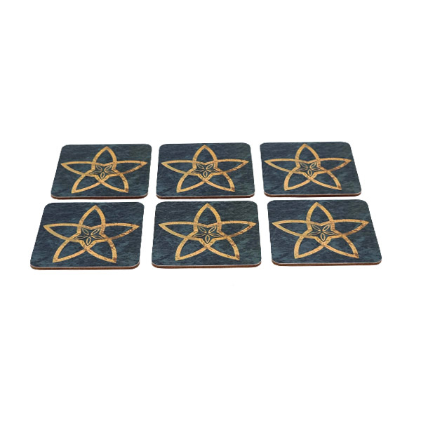 6Pcs Coaster Green Design Angela MK224