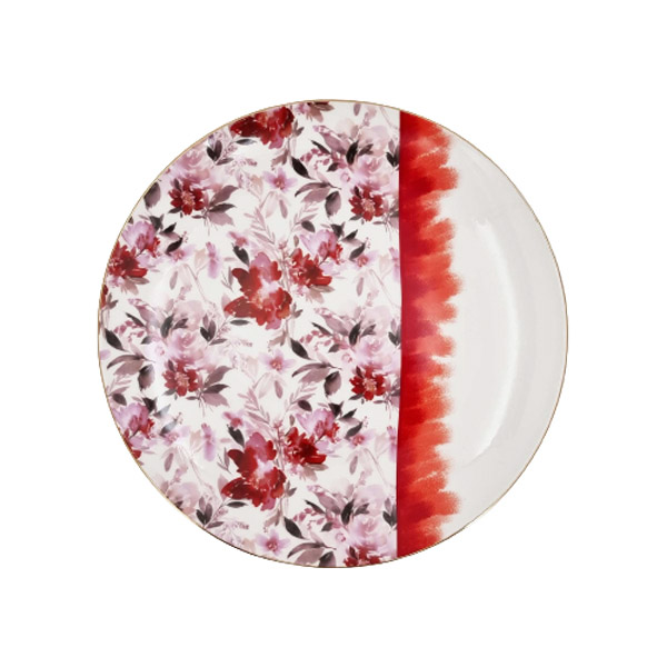 12 Inch Plater RedFlowers ANGELA 24c MK55