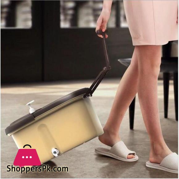 Microfiber Big Spin Mop With Stainless Steel Basket & Wheels+ Mop Heads Sports Car Mop