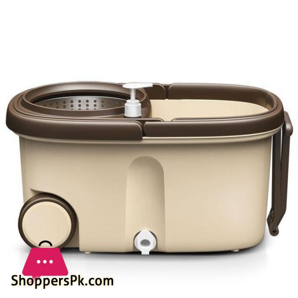 Microfiber Big Spin Mop With Stainless Steel Basket & Wheels+ Mop Heads Sports Car Mop