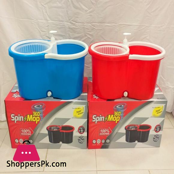 Mop 360 Degree Microfiber Spin Mop - Plastic Drainer - Home Clean Tools Mops Refill