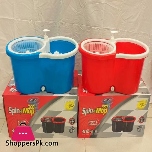 Mop 360 Degree Microfiber Spin Mop - Plastic Drainer - Home Clean Tools Mops Refill