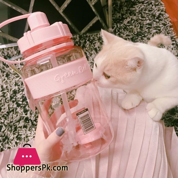 New Water Cup Straw Space Plastic Cup 1000ML Men and Women Fitness Outdoor Sports Bottle with Straw Water Bottle