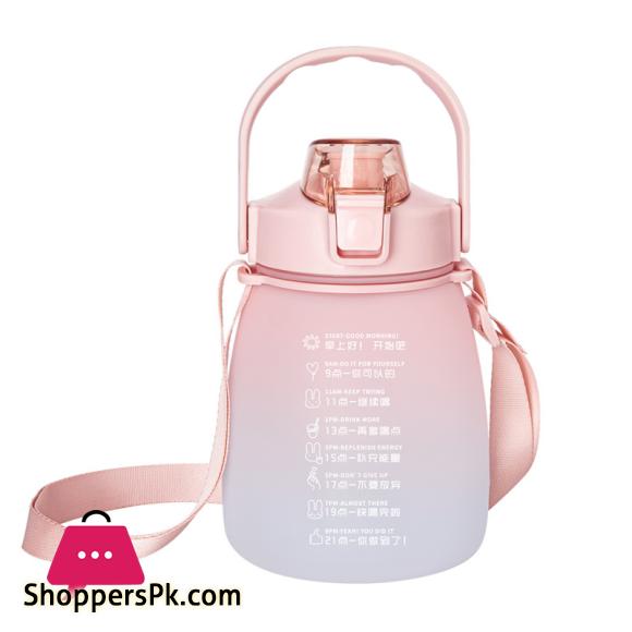 Plastic Water Bottle1.3L With Time Marker Strap Straw Leak Proof Cup Portable Fitness Gym Camping Outdoor Sports Bottle BPA Free