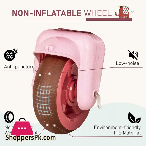 Baoli Tricycle 3-Wheeler Ride-on Toy with 2 Storage Baskets on Front & Back & Non-Slip Handlebar, Pink