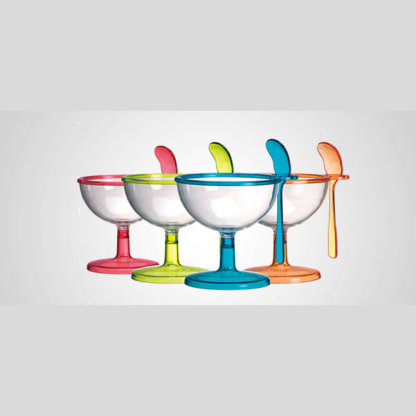Acrylic Plastic Ice Cream Taiwan Made 4-Pcs - SO25
