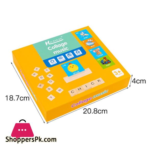 See Spell Learning Toy Wooden Alphabet Words Cards Matching Puzzles Education