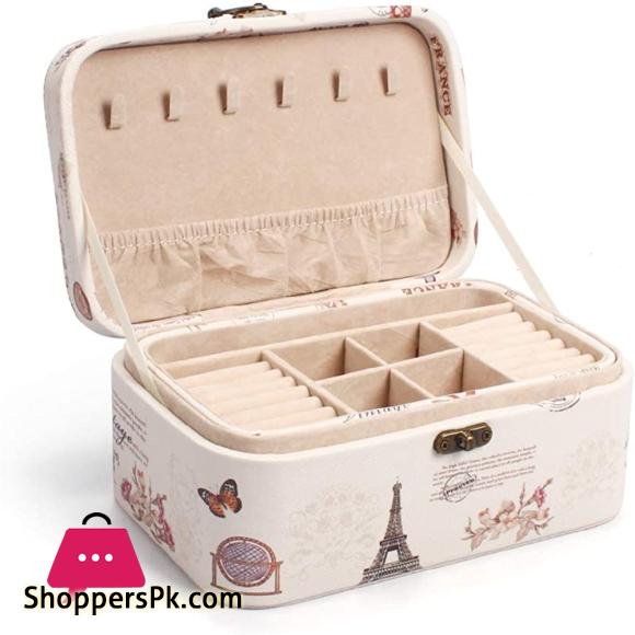 Swhily Jewellery Box, Jewelry Storage Organiser for Rings, Earrings, Necklace, Travel Jewellery Box for Women