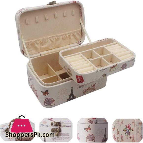 Swhily Jewellery Box, Jewelry Storage Organiser for Rings, Earrings, Necklace, Travel Jewellery Box for Women