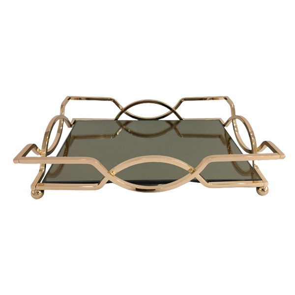 Rect Copper Mirror Tray ORCHID 8c WB569