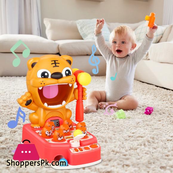 Whack A Mole Game Mini Electronic Arcade Game Interactive Early Educational Developmental Toy With Hammering Pounding And Music