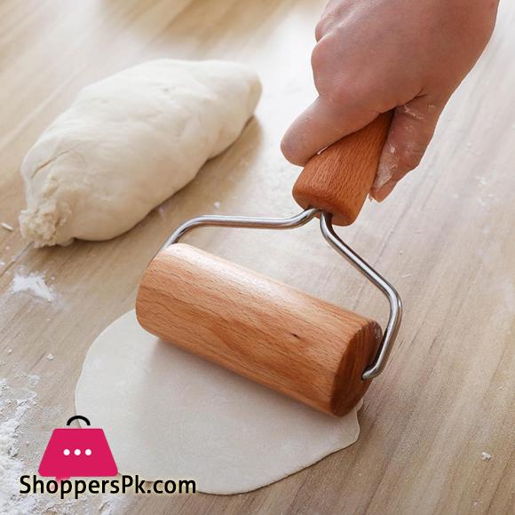 Wooden Dough Roller Hand Dough Roller for Cakes Fondant Cake Dough Chapati Pasta Bread Pizza Kitchen Set