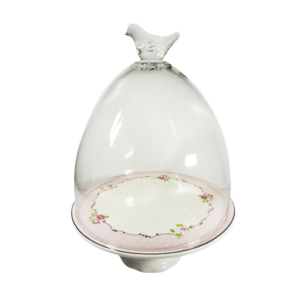 CakeDish With Cover Pink ANGELA 6c ZP272