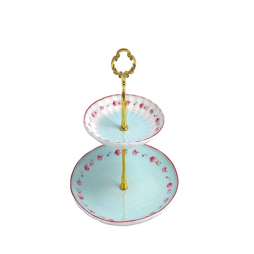 ANGELA Ceramic 2 Tier Cake Dish Cup Cake Stand - ZP368