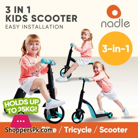3 in 1 kids scooter Kick Board + Tricycle + Balance Bike Child