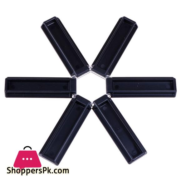 Black Foldable Non slip Heat Resistant Pad Trivet Pan Placemat Pot Holder Mat Coaster Cushion Kitchen Accessories 1Pc